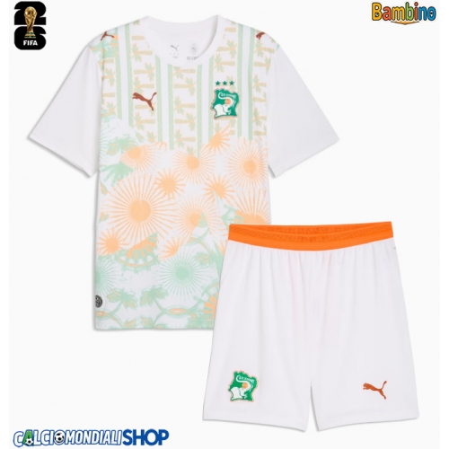 Maglie da calcio Costa d'Avorio Seconda Maglia Bambino Mondiali 2026  Manica Corta + Pantaloni corti)